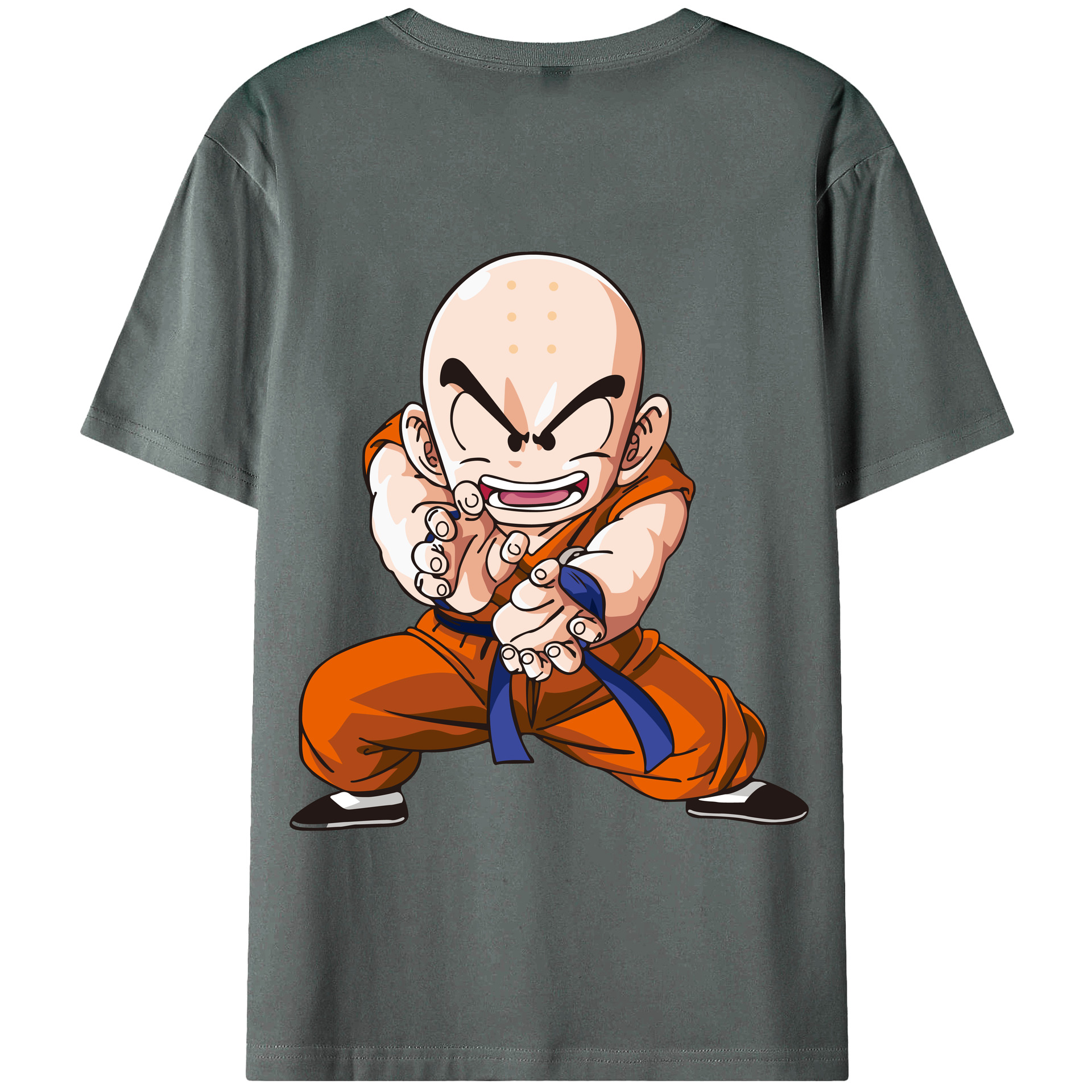 （画像用） ドラゴンボール クリリン DRAGON BALL krillin 綿100％半袖Tシャツ（背面プリント）